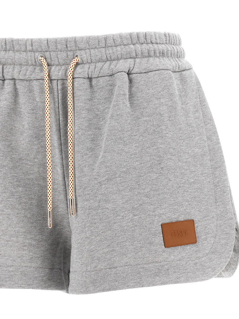 Fendi Gray Cotton Bermuda Shorts