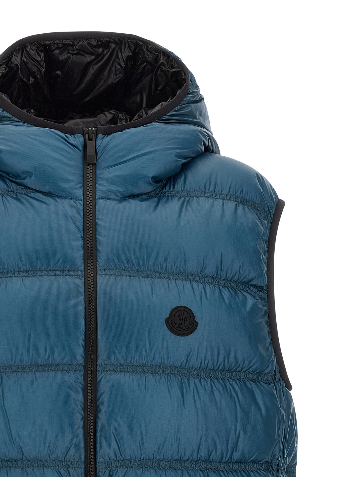 Doudoune longue Moncler en polyamide bleu