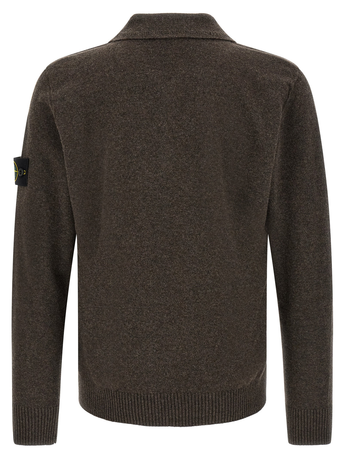 Polo Stone Island en laine vierge marron