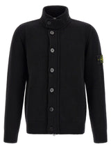 Cardigan Stone Island en Laine Vierge Noire