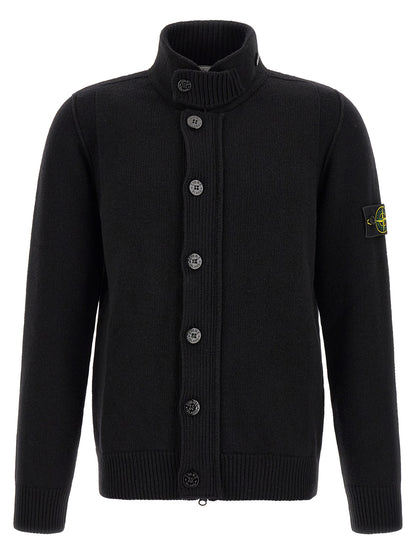 Stone Island Black Virgin Wool Cardigan