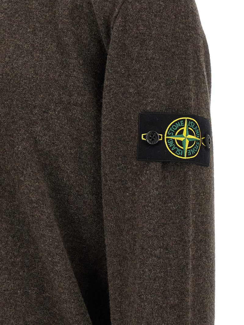 Stone Island Brown Virgin Wool Polo Shirt