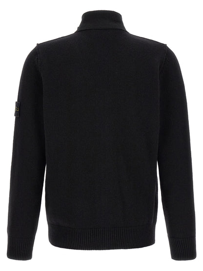 Stone Island Black Virgin Wool Cardigan