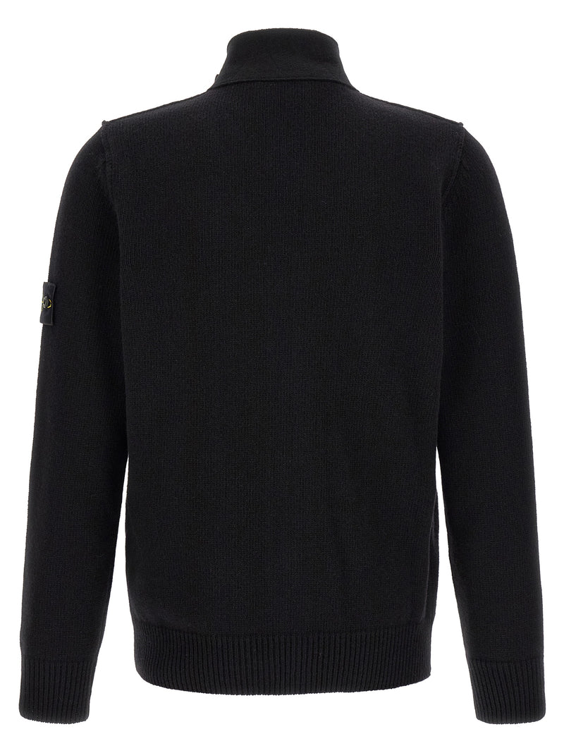 Stone Island Black Virgin Wool Cardigan