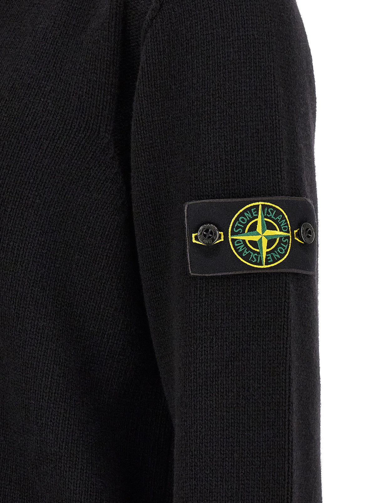 Cardigan Stone Island en Laine Vierge Noire