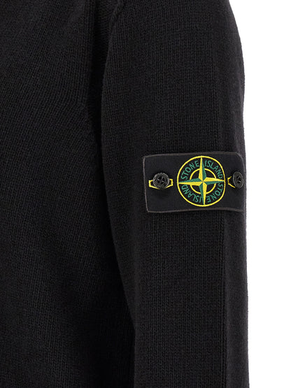 Stone Island Black Virgin Wool Cardigan