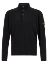 Cardigan Stone Island en Laine Vierge Noire