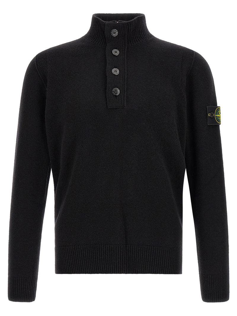 Stone Island Black Virgin Wool Cardigan