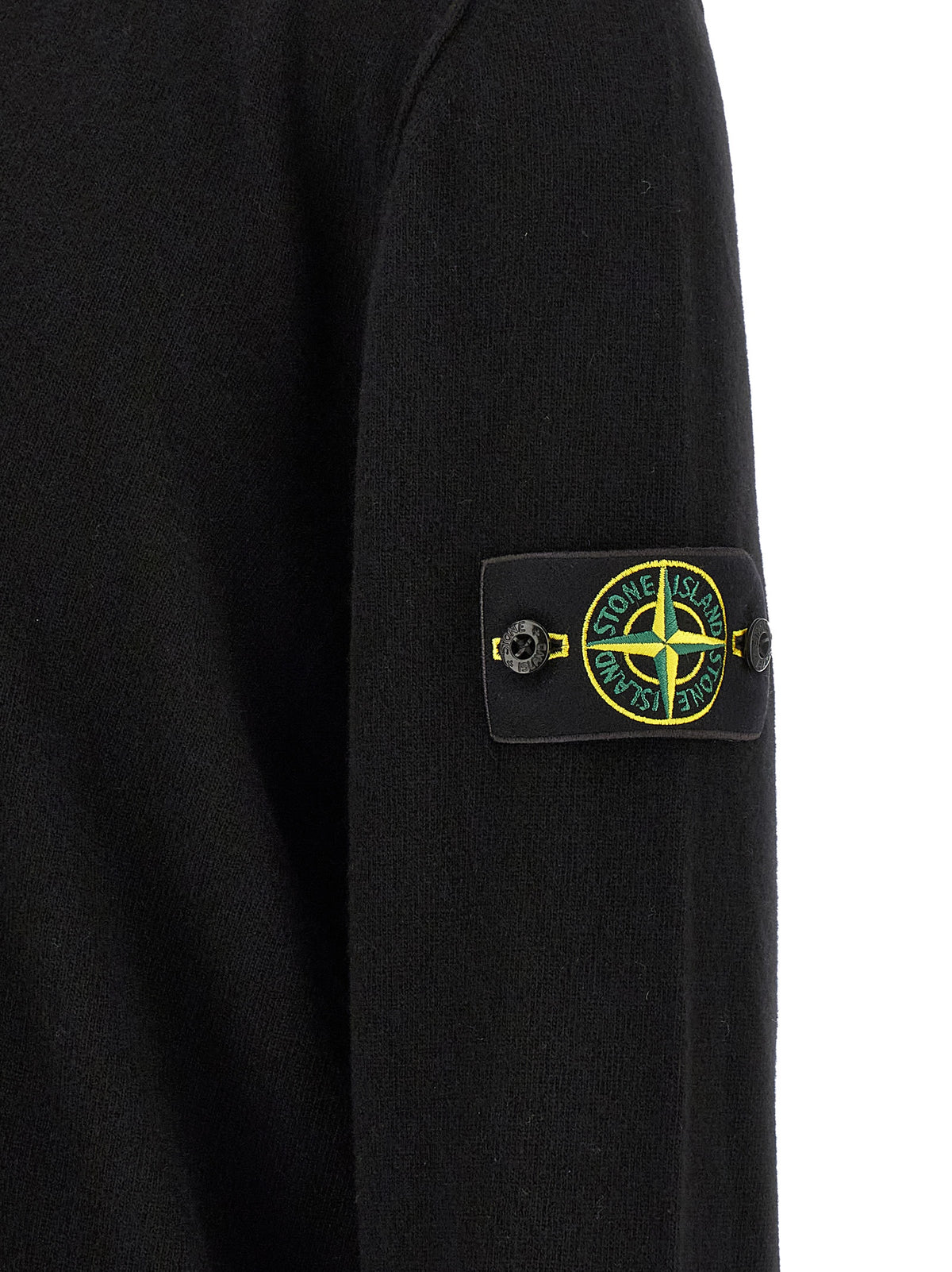 Cardigan Stone Island en Laine Vierge Noire