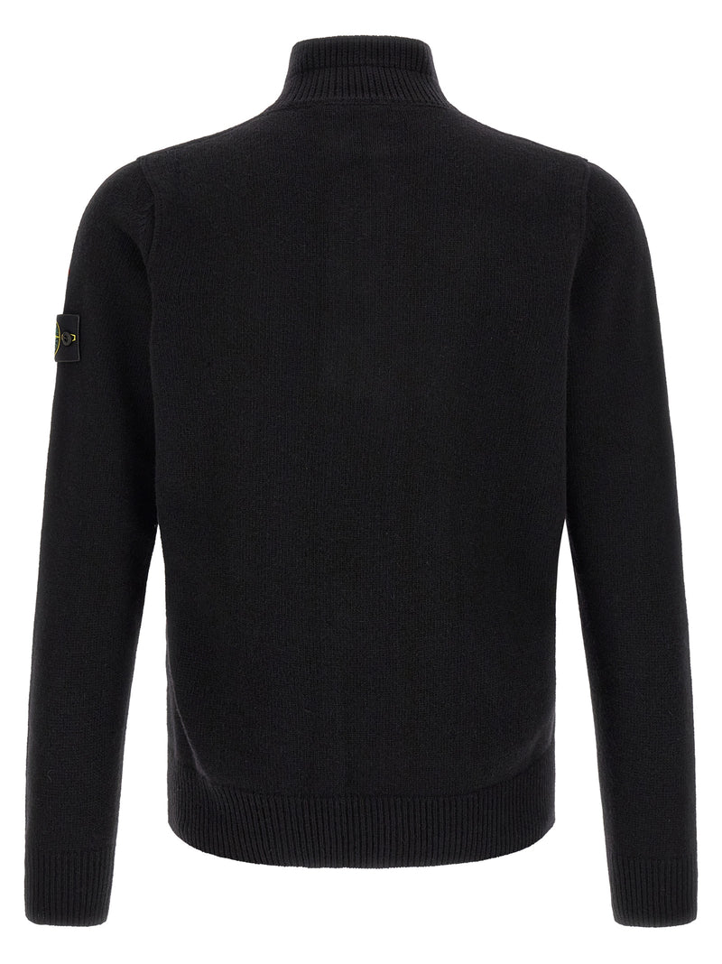Stone Island Black Virgin Wool Cardigan