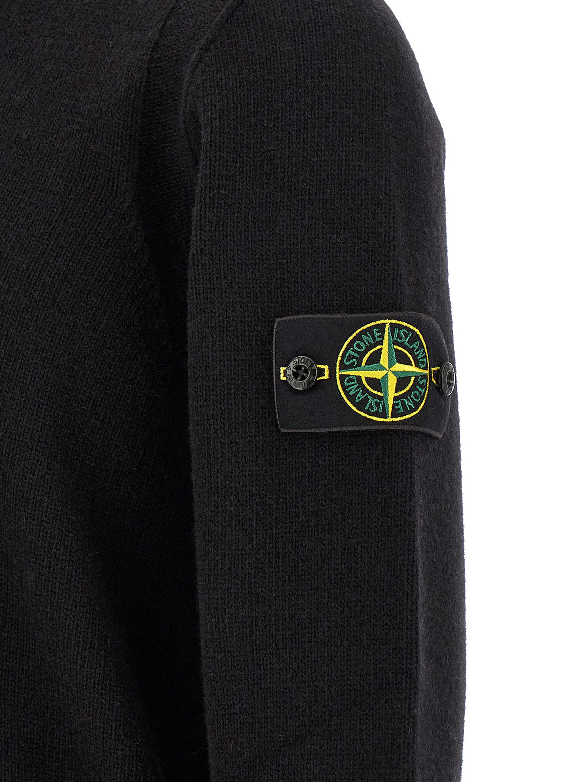 Cardigan Stone Island en Laine Vierge Noire