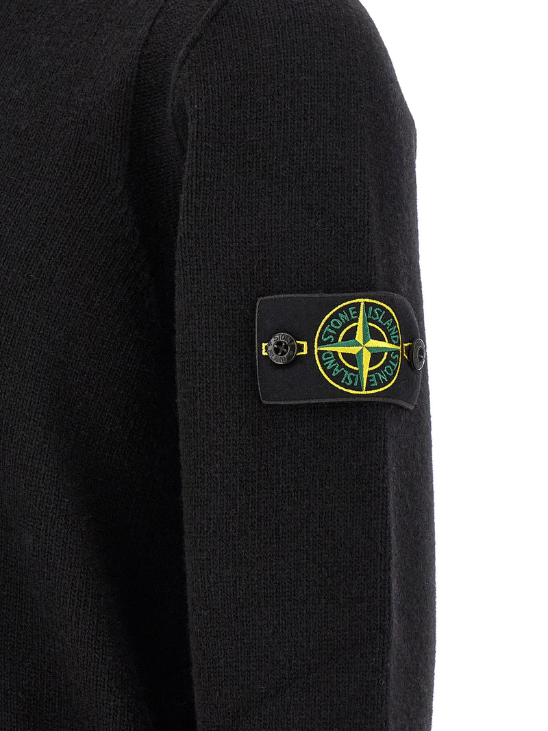 Stone Island Black Virgin Wool Cardigan