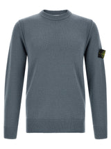 Cardigan Stone Island en Laine Vierge Bleue