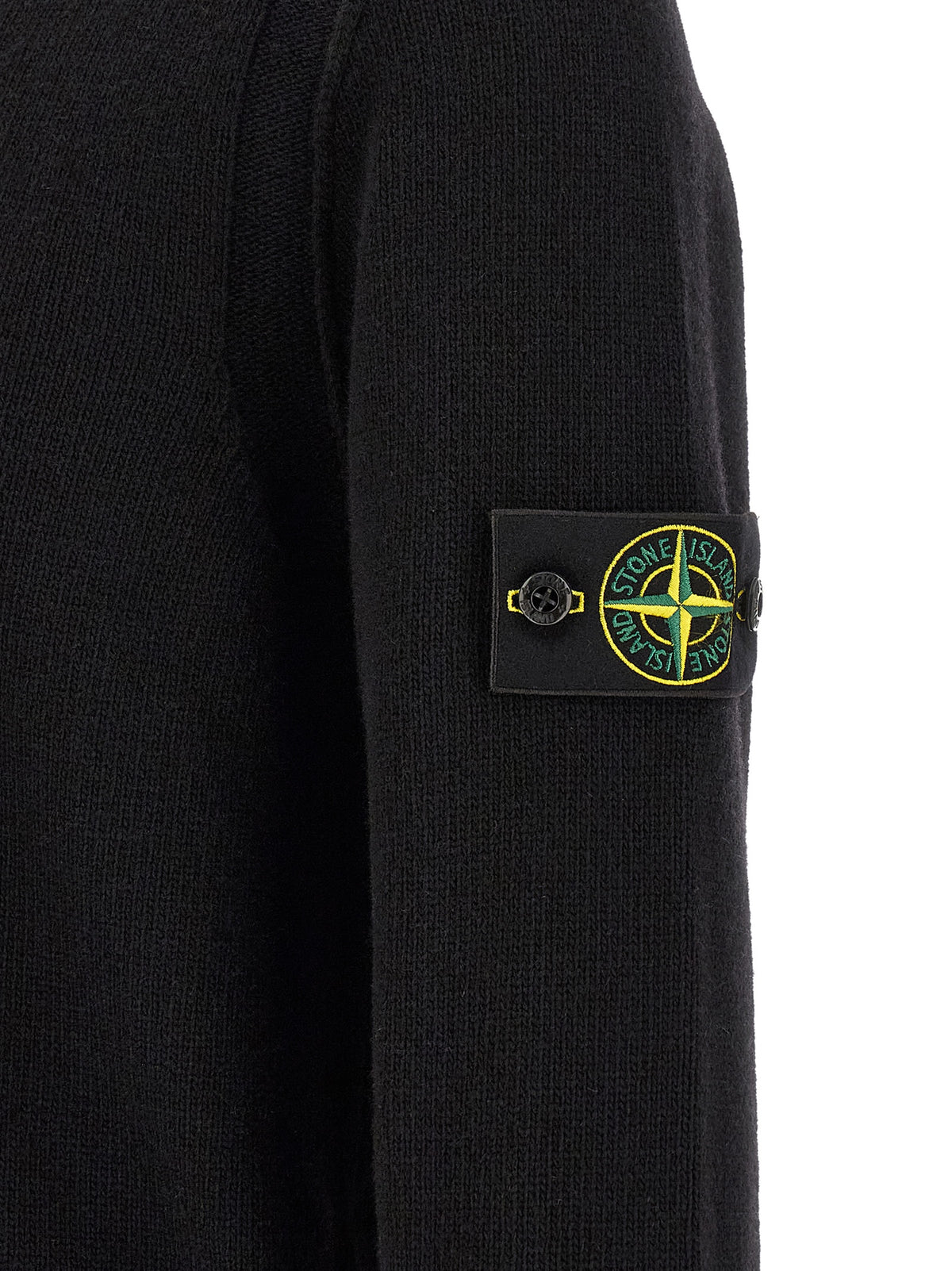 Cardigan Stone Island en Laine Vierge Noire