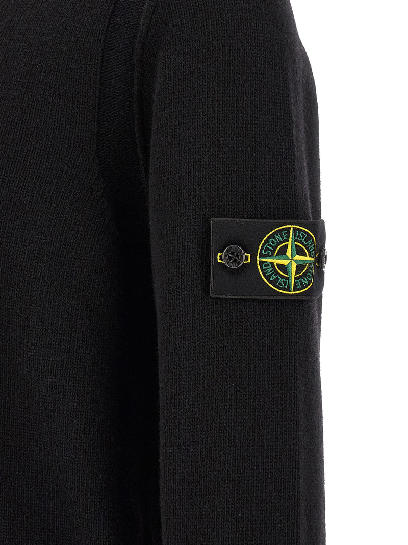 Stone Island Black Virgin Wool Cardigan