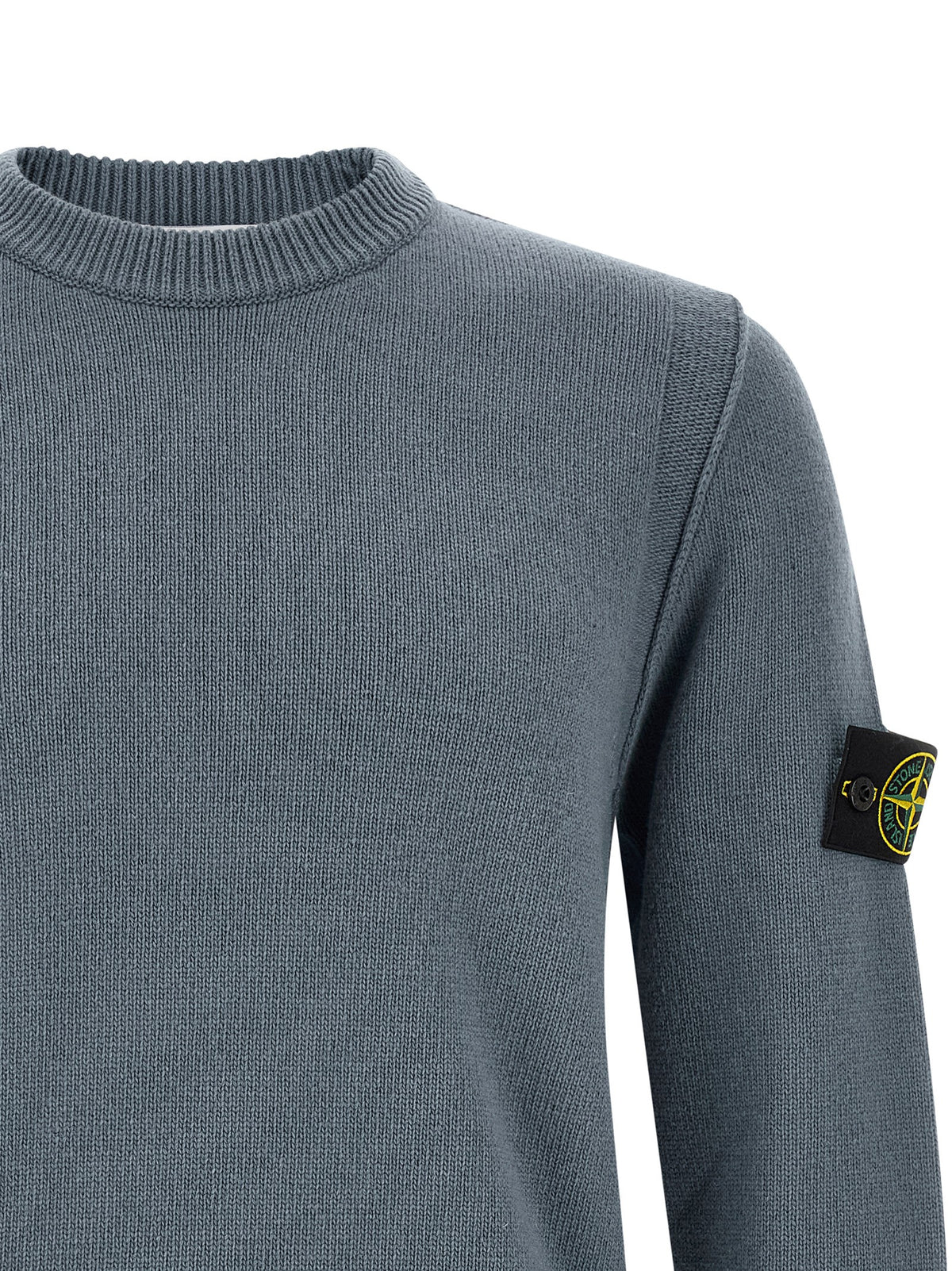Cardigan Stone Island en Laine Vierge Bleue