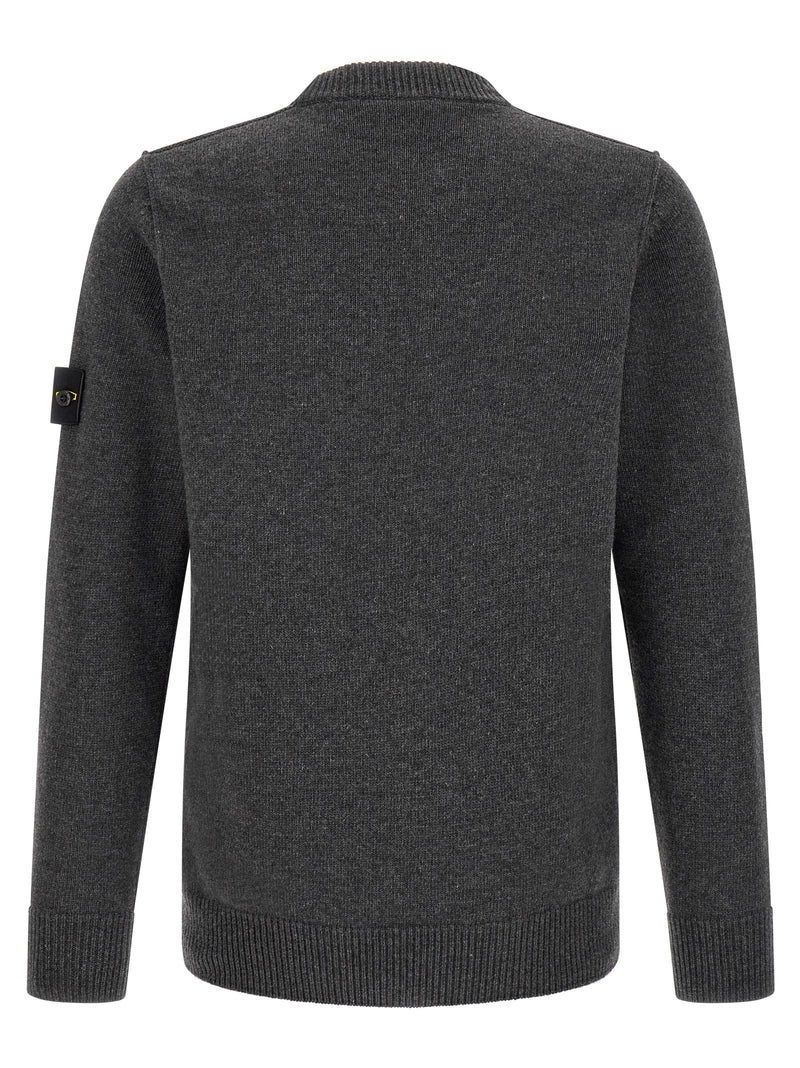 Stone Island Gray Virgin Wool Cardigan