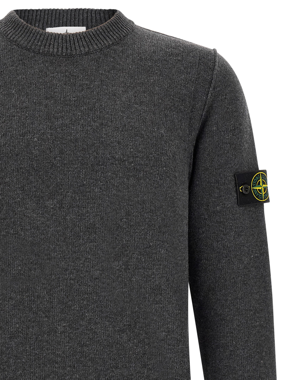 Cardigan Stone Island en Laine Vierge Grise