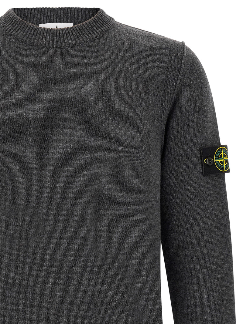 Stone Island Gray Virgin Wool Cardigan