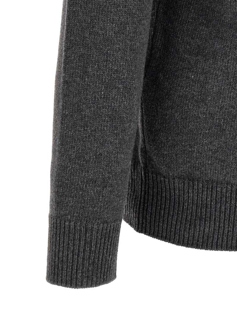 Stone Island Gray Virgin Wool Cardigan