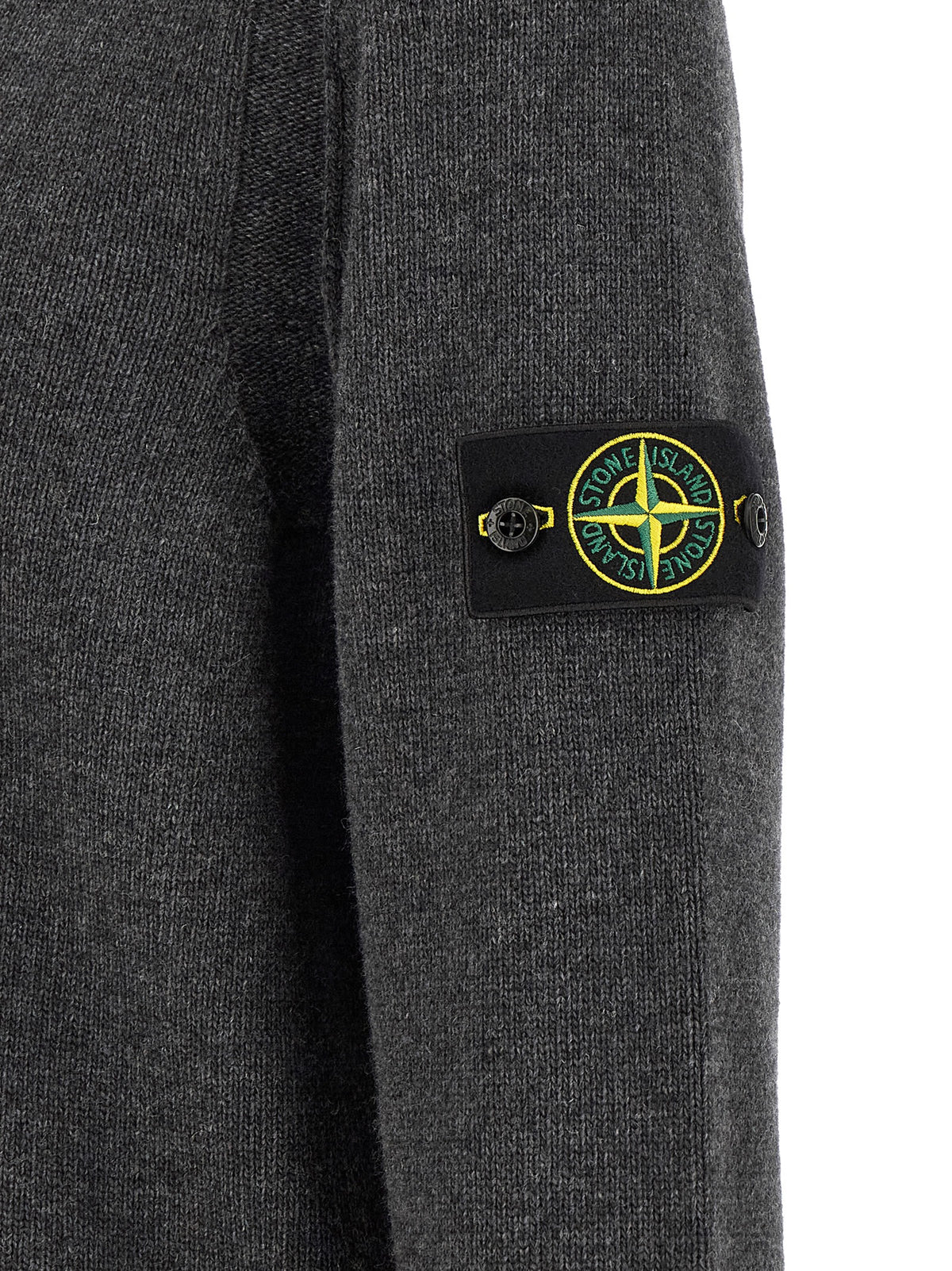 Cardigan Stone Island en Laine Vierge Grise