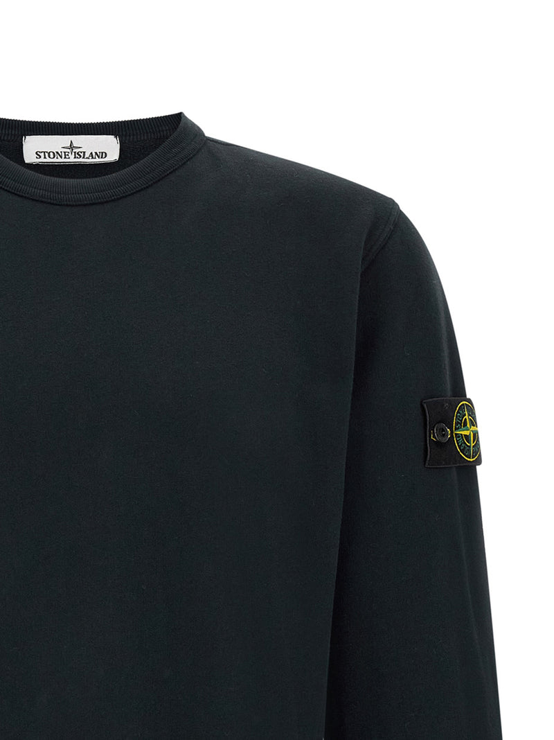 Stone Island Blue Cotton Sweatshirt