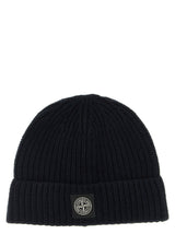 Bonnet Stone Island bleu en laine vierge