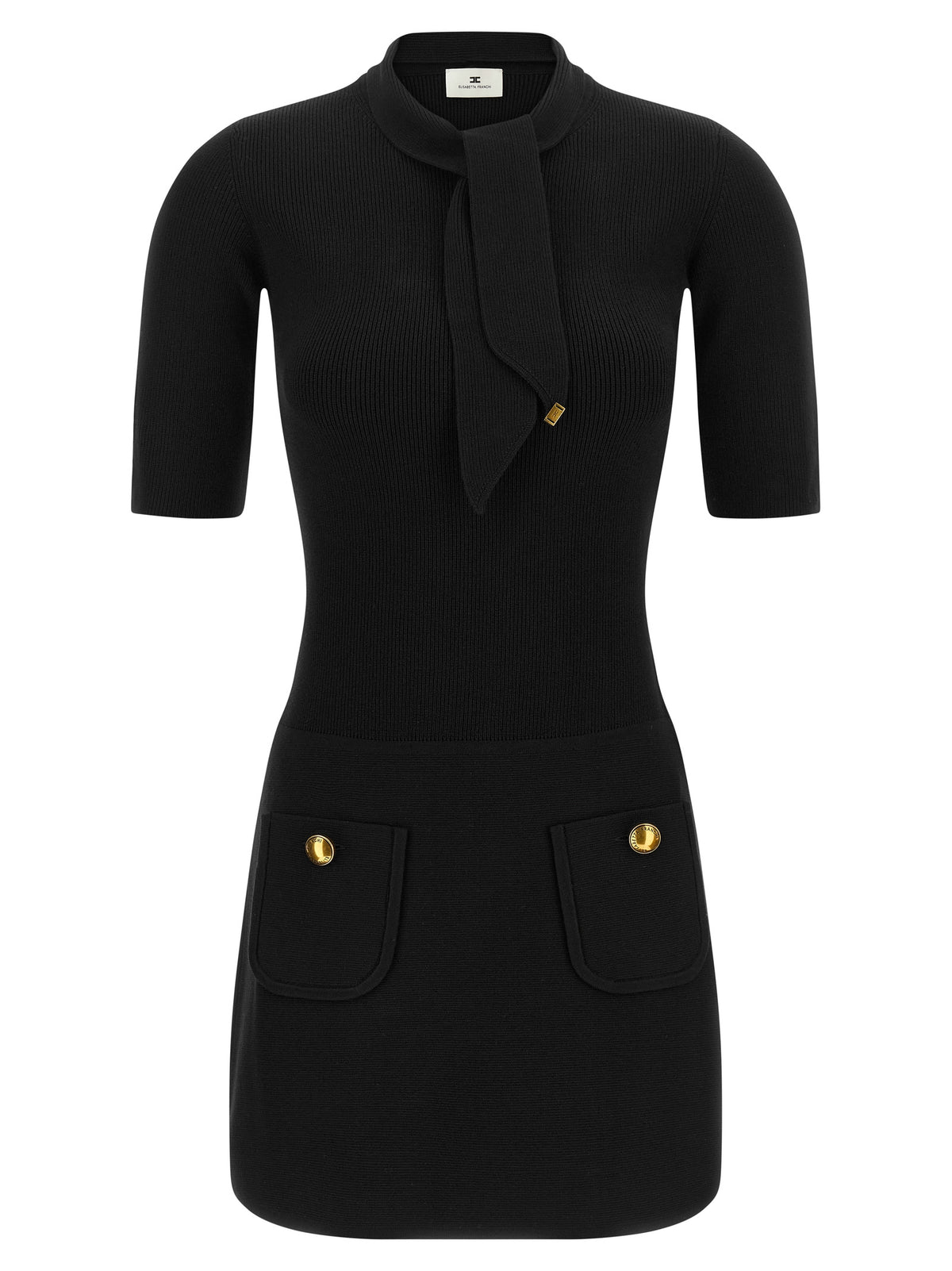 Robe courte Elisabetta Franchi noire en viscose