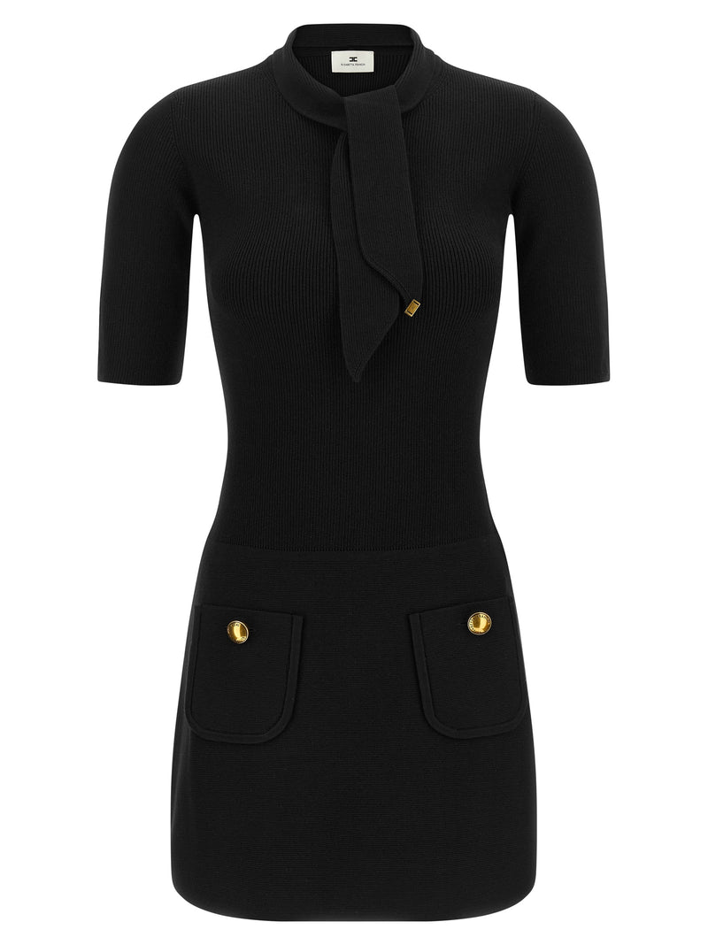 Elisabetta Franchi Black Viscose Short Dress