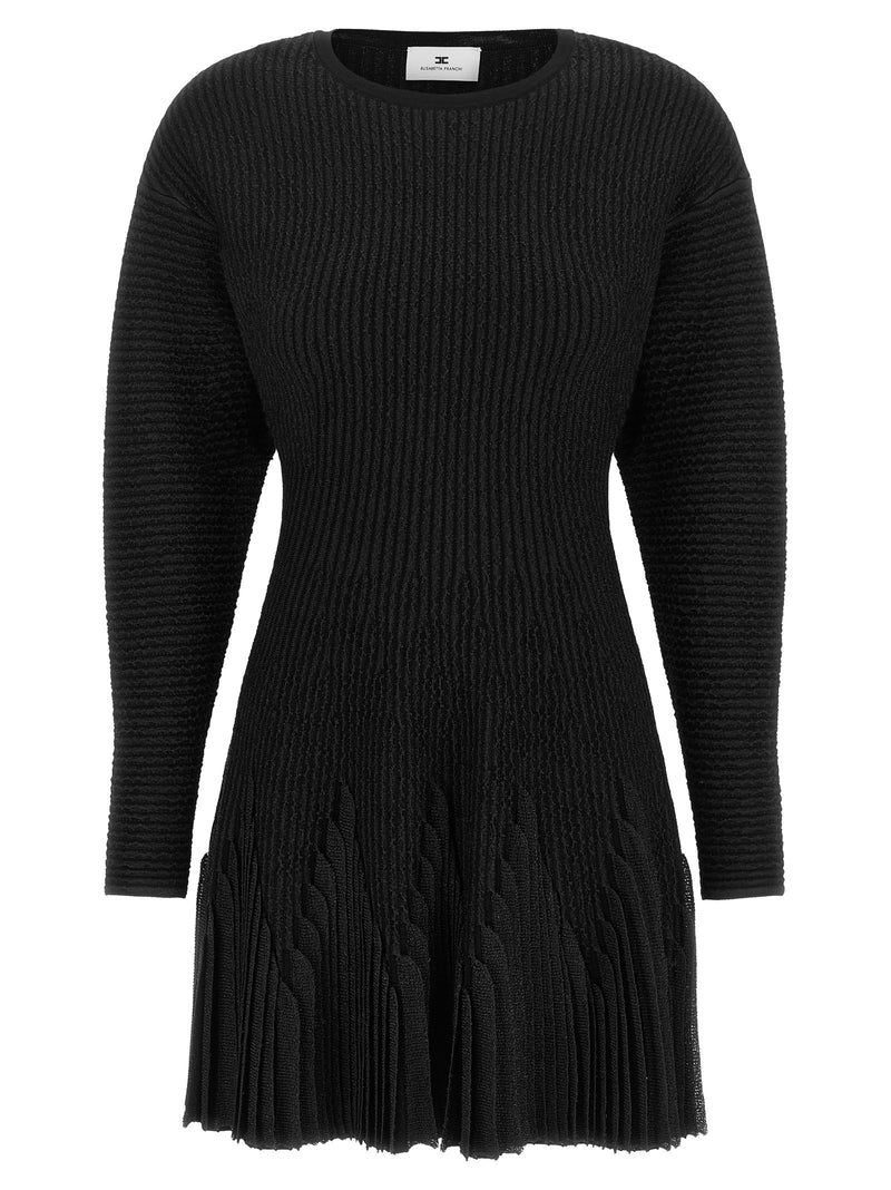 Elisabetta Franchi Black Viscose Short Dress