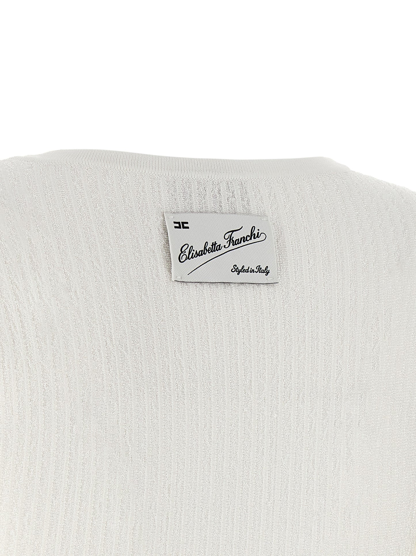 Elisabetta Franchi White Viscose Short Dress