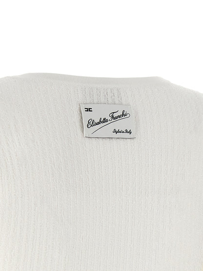 Elisabetta Franchi White Viscose Short Dress