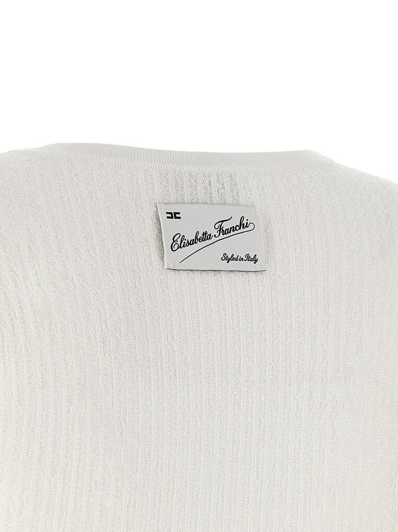 Elisabetta Franchi White Viscose Short Dress