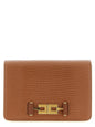Elisabetta Franchi Brown Polyester Clutch Bag