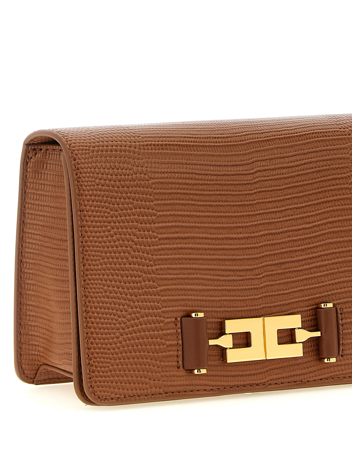 Sac pochette Elisabetta Franchi en polyester marron