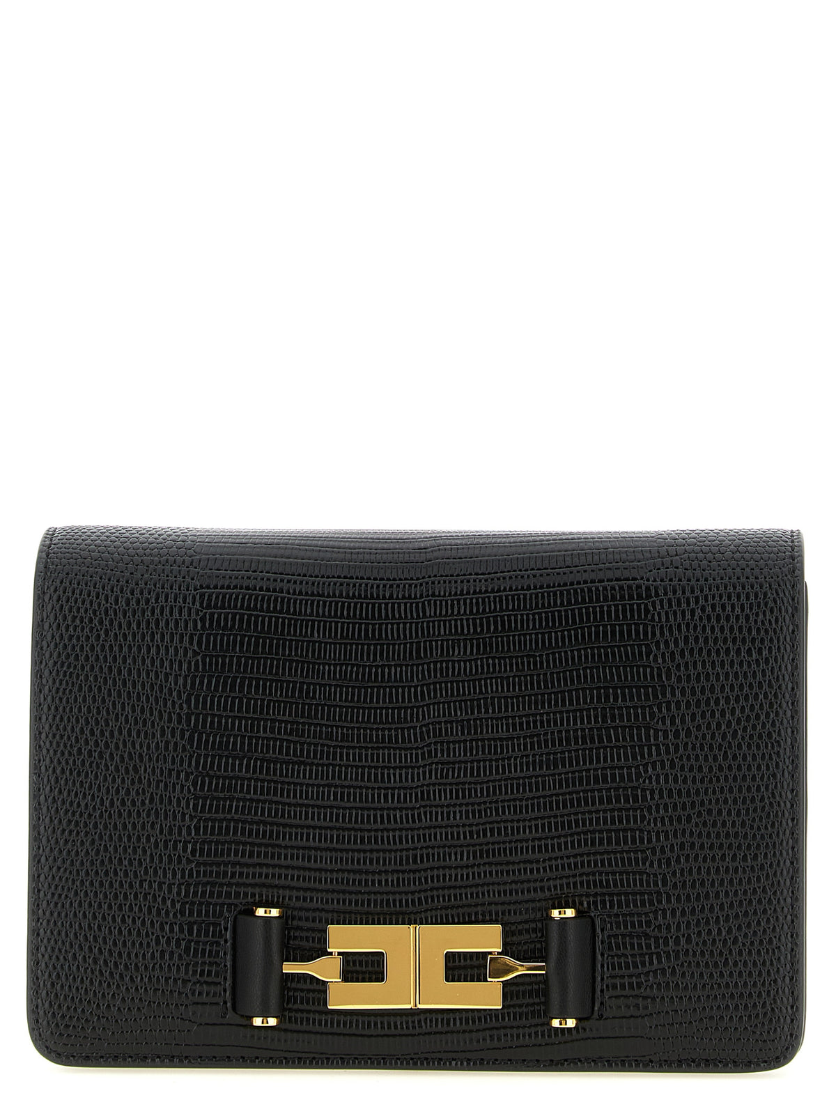 Elisabetta Franchi Black Polyester Clutch Bag