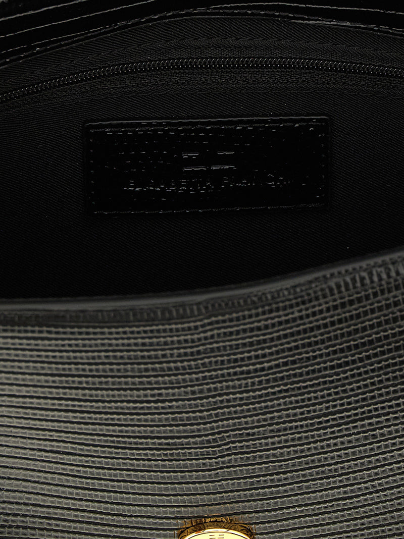 Elisabetta Franchi Black Polyester Clutch Bag