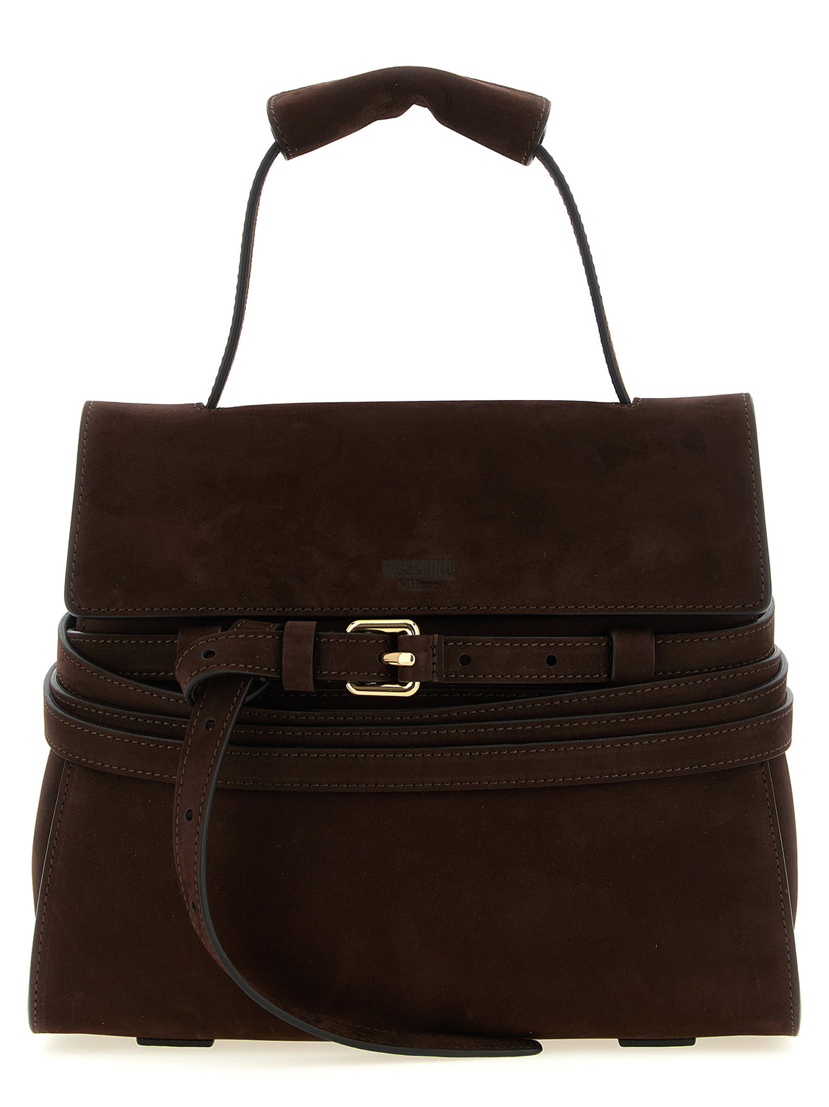 Sac à main Moschino en cuir de veau marron