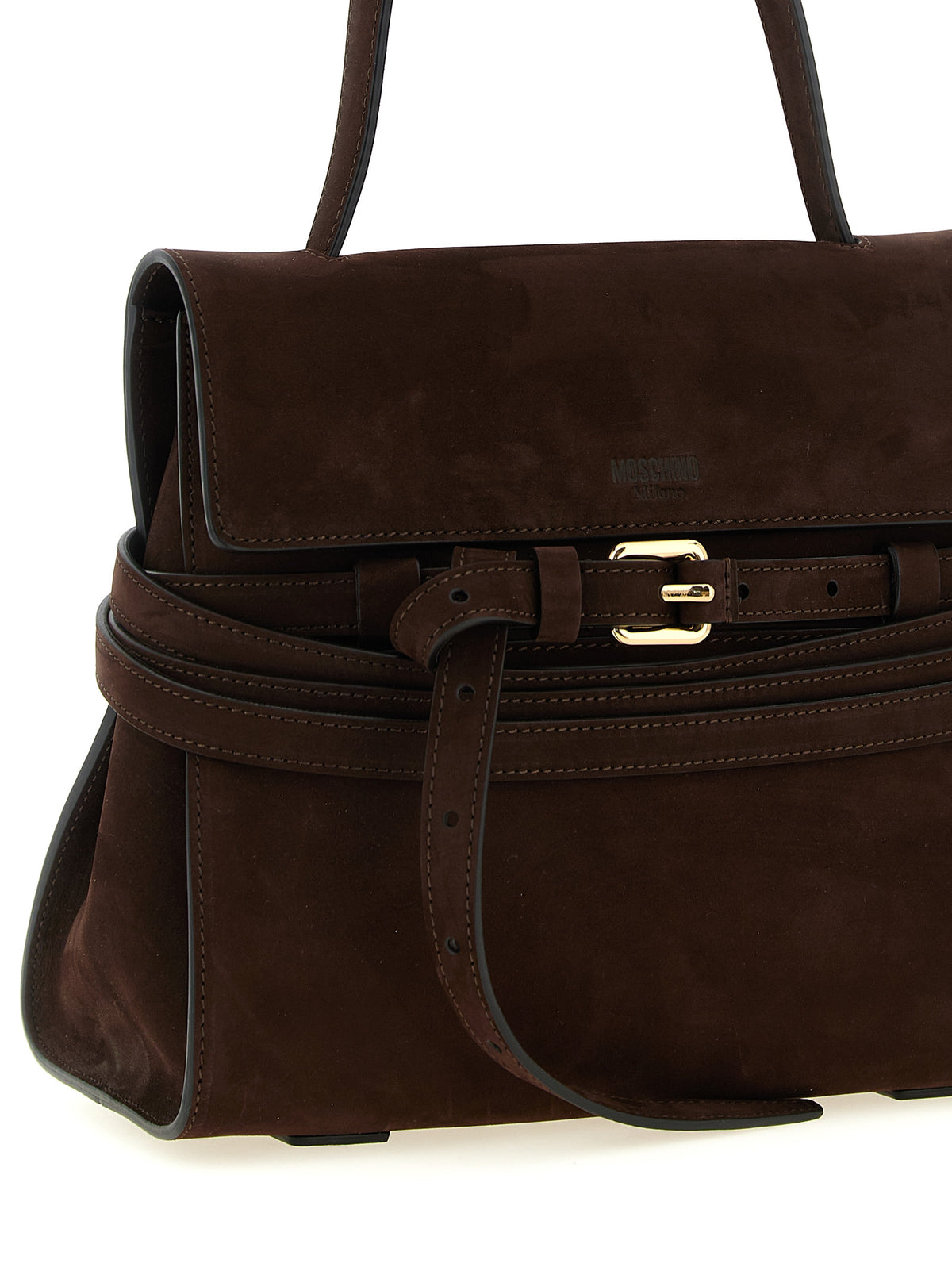 Sac à main Moschino en cuir de veau marron