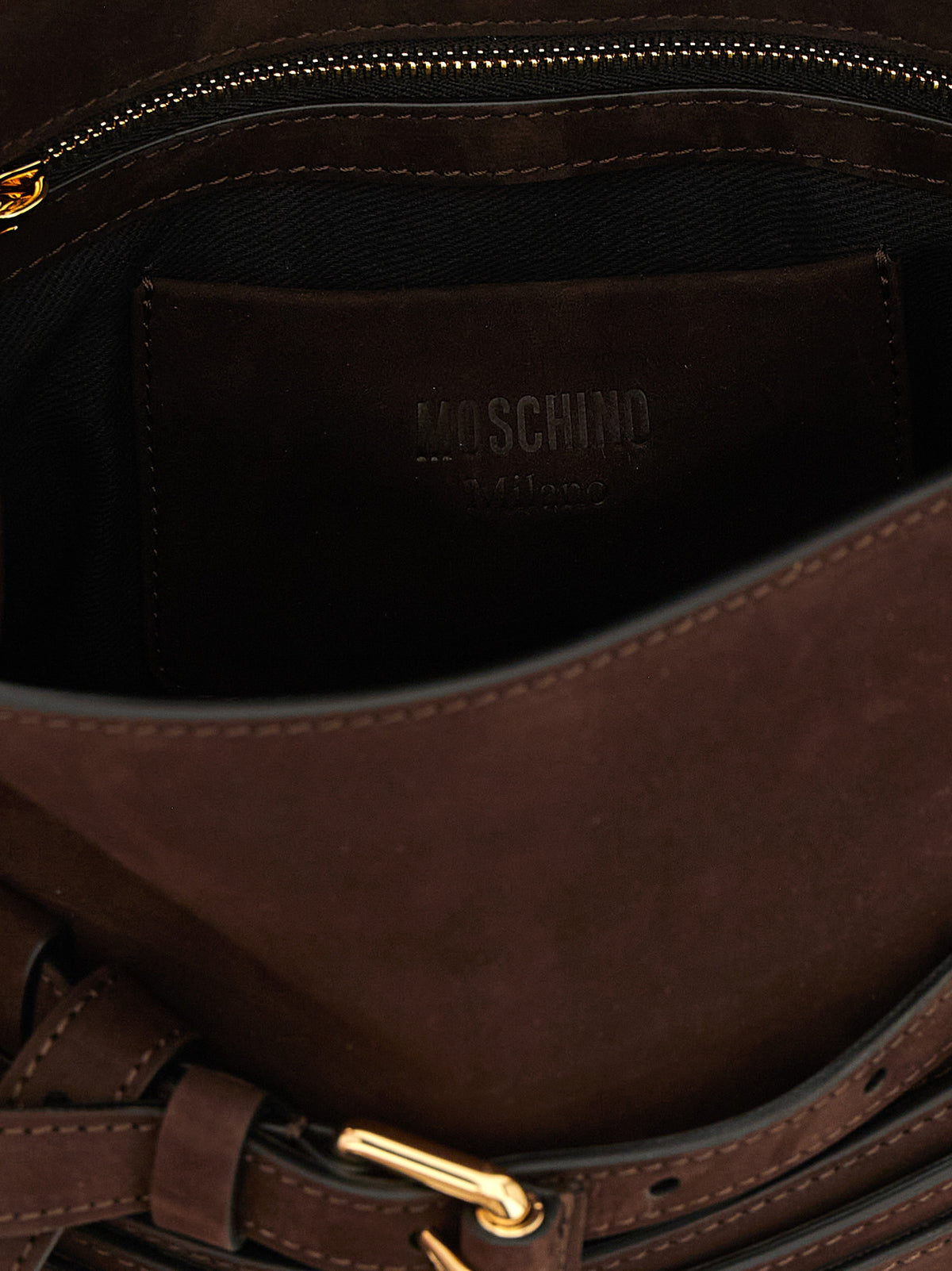 Sac à main Moschino en cuir de veau marron