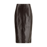 Arma Brown Leather Long Skirt