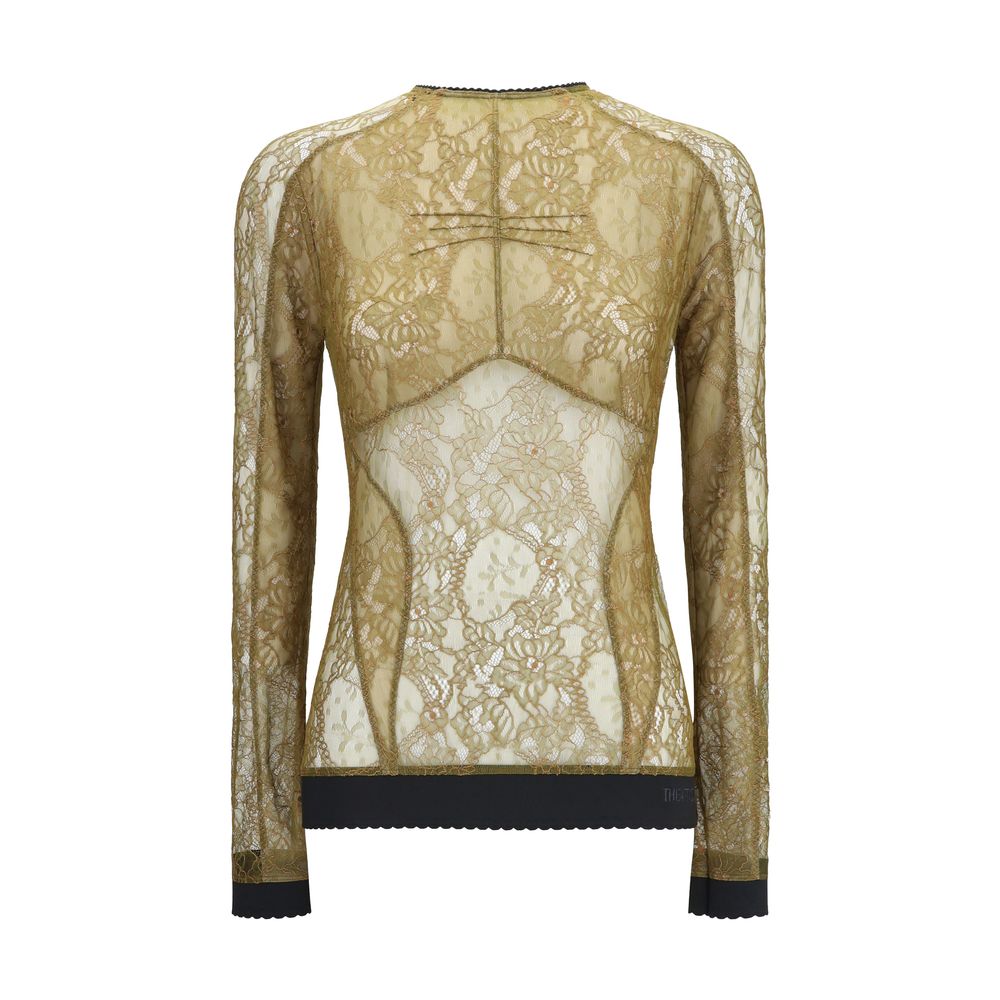 La blouse The Attico bicolore en polyamide