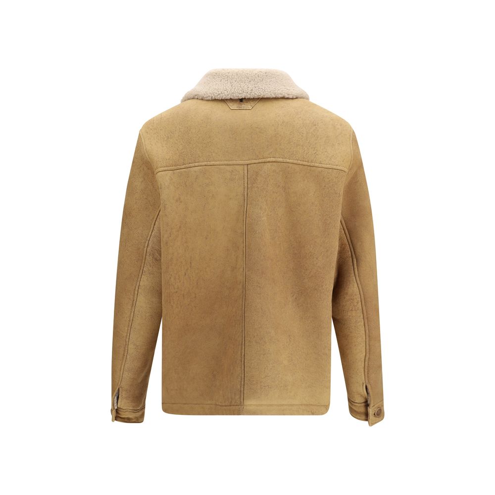 Blouson long en cuir marron Salvatore Santoro