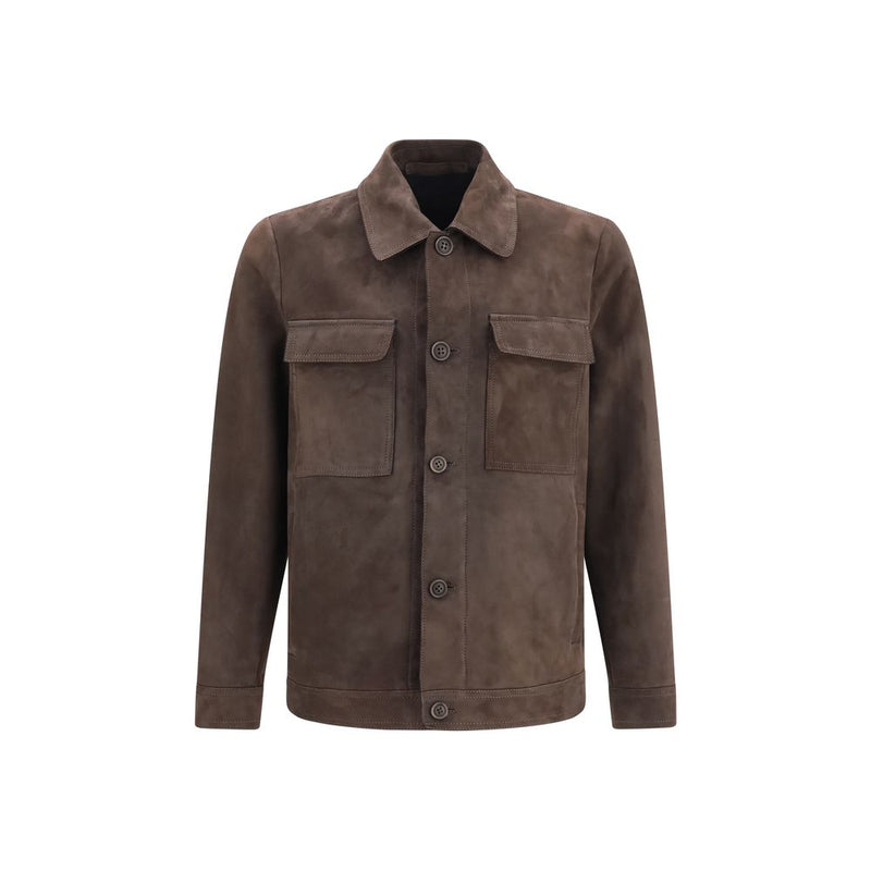 Salvatore Santoro Brown Leather Leather Jacket