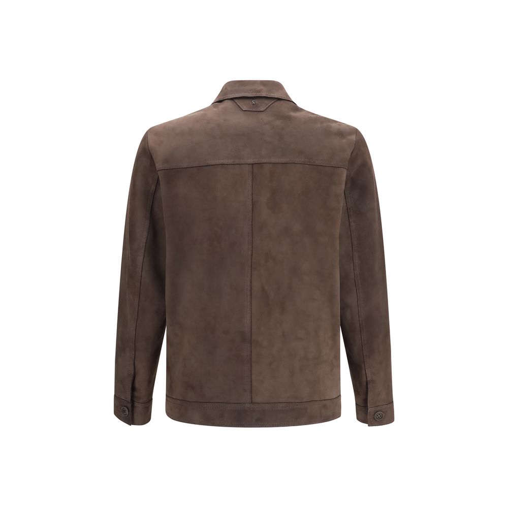 Blouson en cuir marron Salvatore Santoro