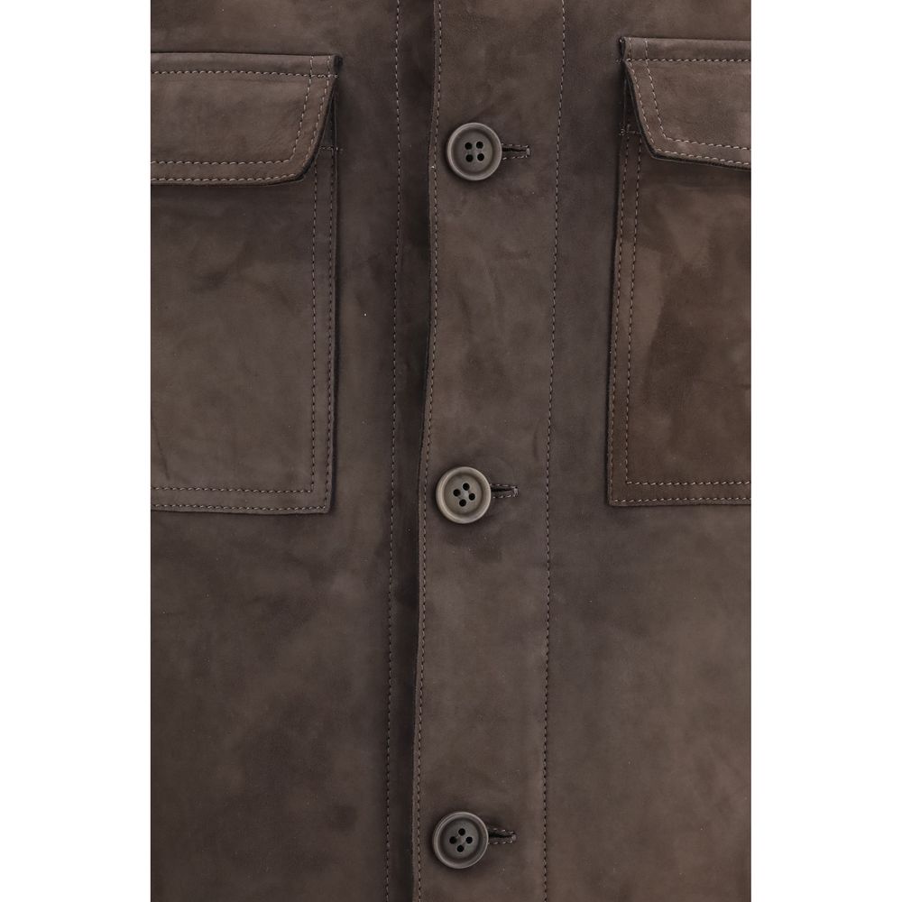 Blouson en cuir marron Salvatore Santoro