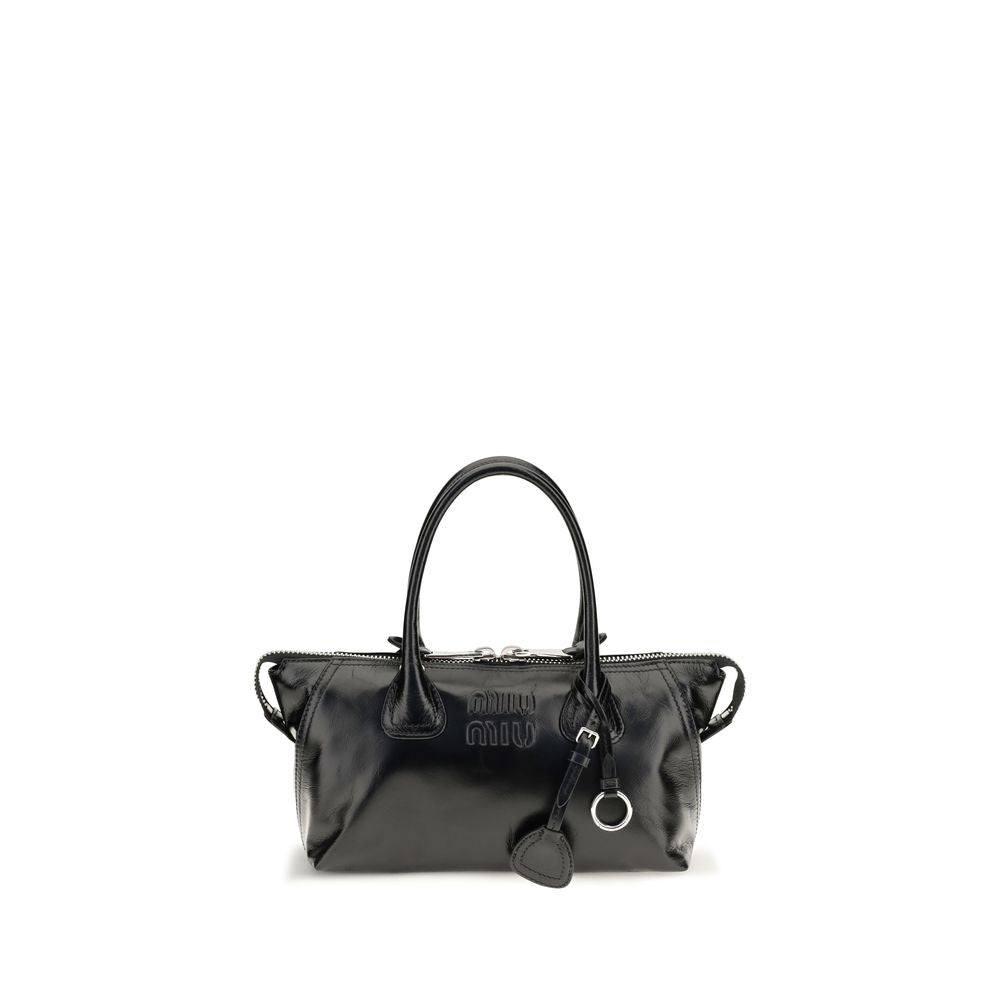 Sac à main Miu Miu en cuir de veau noir Bos Taurus