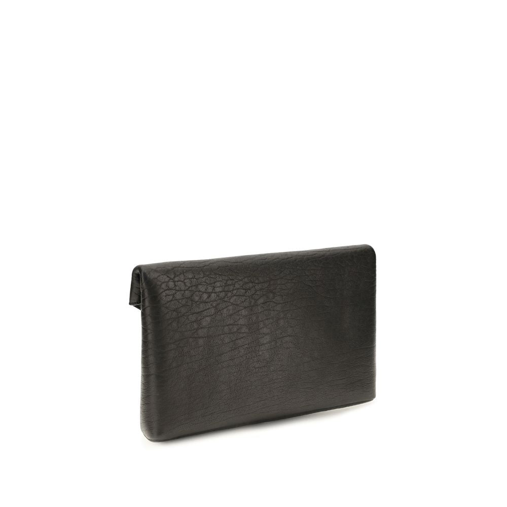 Portefeuille Saint Laurent noir en agneau Ovis Aries Aries