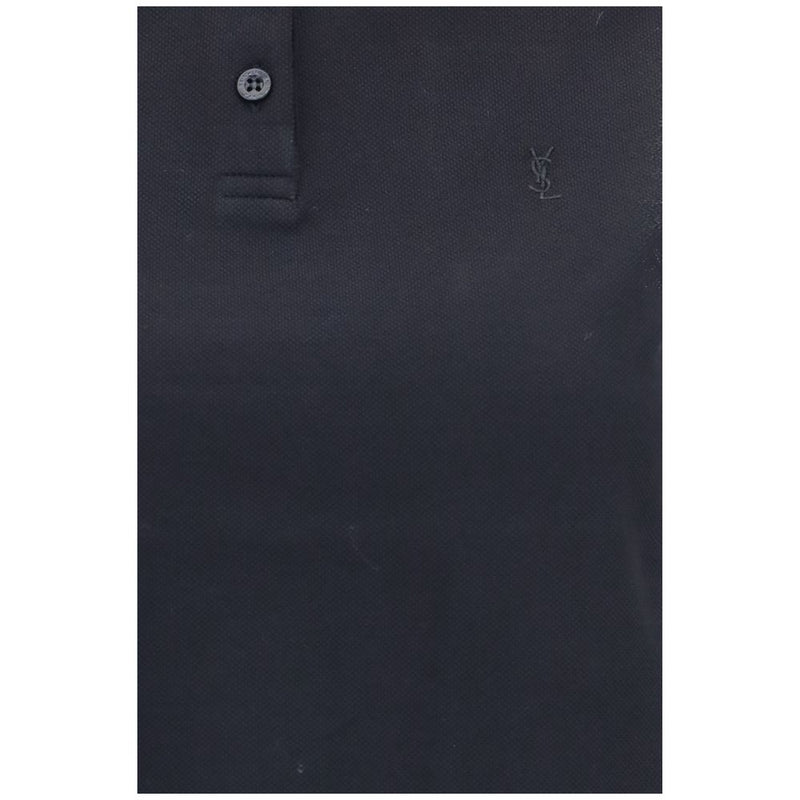Saint Laurent Black Recycled Cotton Polo Shirt