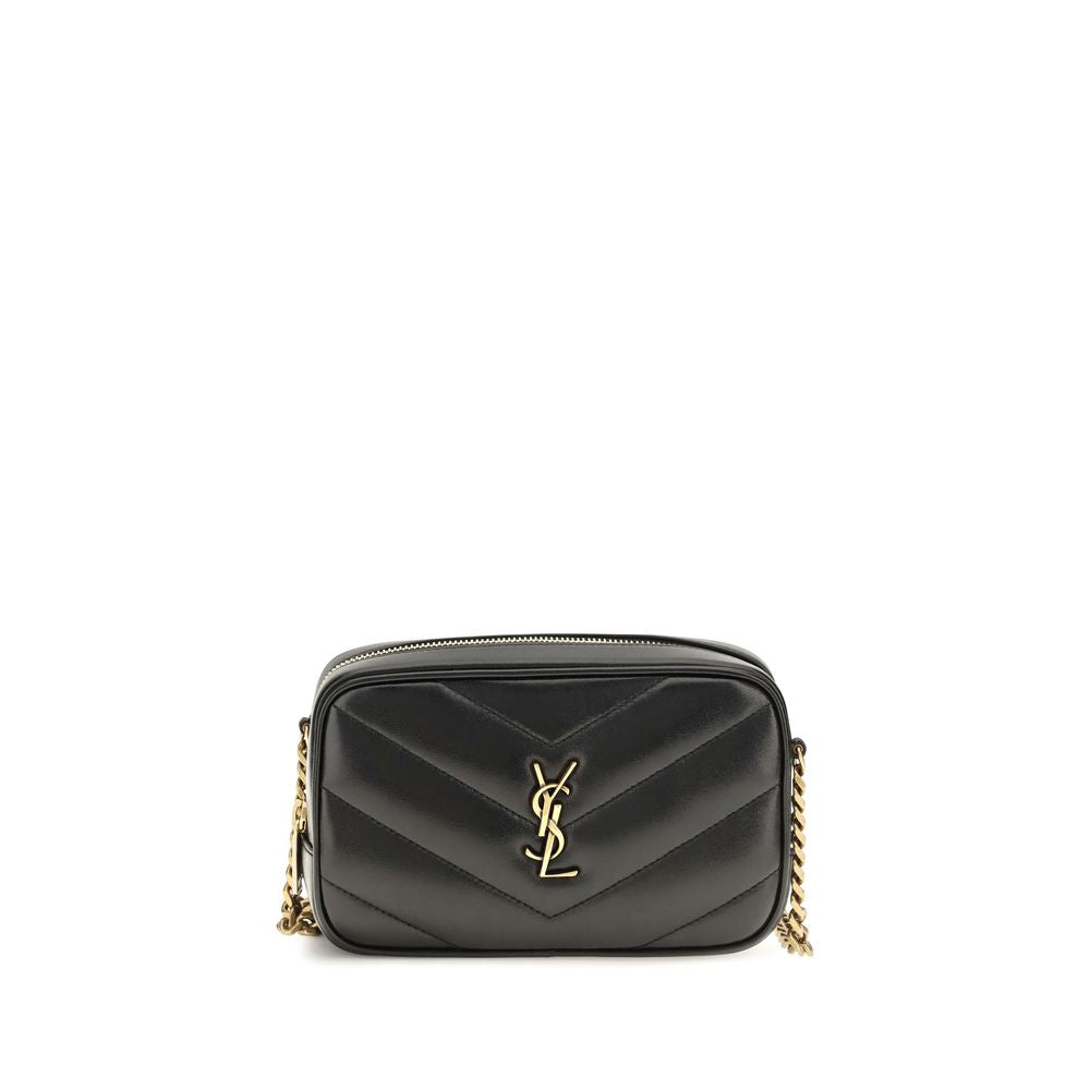 Sac à bandoulière Saint Laurent en agneau noir Ovis Aries Aries